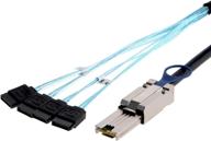 cablecreation 1m mini sas 26pin (sff-8088) male to 4 sata 7pin female cable for host/controller to target/backplane, 3.3ft length logo