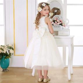 img 2 attached to 👗 Bow Dream Wedding, Communion, and Baptism Girls' Dresses - Shop the Perfect Clothing for Special Occasions