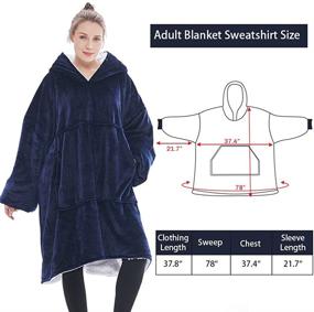 img 3 attached to 🧥 Tramobe Blanket Hoodie: Oversized Sherpa Sweatshirt with Giant Pocket and Sleeves for Warmth and Comfort - Perfect for Women &amp; Men