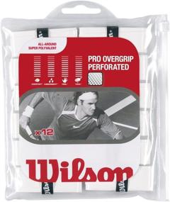 img 1 attached to 🎾 Top-rated Wilson Pro Overgrip 12 Pack - White for Tennis, Badminton & Squash