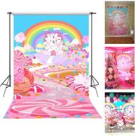 🍭 fuermor 5x7ft fairytale candy world backdrop: captivating cartoon rainbow and castle photography props for enchanting children's photoshoots logo