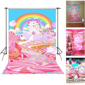 img 4 attached to 🍭 FUERMOR 5x7ft Fairytale Candy World Backdrop: Captivating Cartoon Rainbow and Castle Photography Props for Enchanting Children's Photoshoots