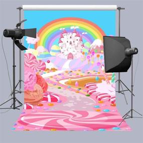 img 2 attached to 🍭 FUERMOR 5x7ft Fairytale Candy World Backdrop: Captivating Cartoon Rainbow and Castle Photography Props for Enchanting Children's Photoshoots