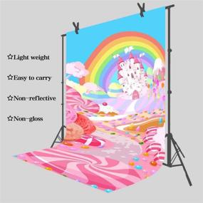 img 1 attached to 🍭 FUERMOR 5x7ft Fairytale Candy World Backdrop: Captivating Cartoon Rainbow and Castle Photography Props for Enchanting Children's Photoshoots