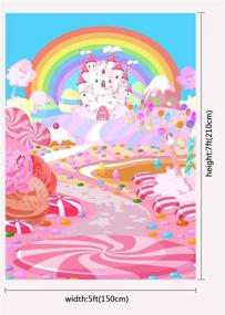 img 3 attached to 🍭 FUERMOR 5x7ft Fairytale Candy World Backdrop: Captivating Cartoon Rainbow and Castle Photography Props for Enchanting Children's Photoshoots