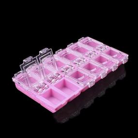 img 2 attached to 🗃️ Clear Storage Box Jewelry Organizer with 12 Grids - Ideal for Diamond Embroidery, Nail Art Decorations, Glitter Rhinestones, Earrings, Beads, and DIY Art Crafts