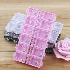 img 1 attached to 🗃️ Clear Storage Box Jewelry Organizer with 12 Grids - Ideal for Diamond Embroidery, Nail Art Decorations, Glitter Rhinestones, Earrings, Beads, and DIY Art Crafts