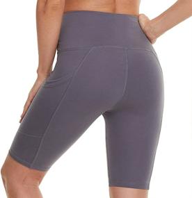 img 3 attached to Comfortable Fotociti High Waisted Biker Shorts with Pockets for Women's Yoga, workout, Training, Running