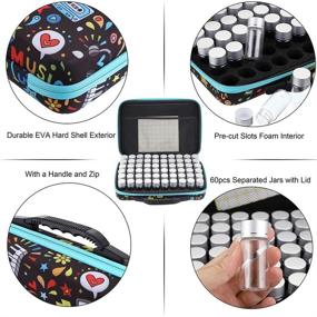 img 2 attached to 🎨 Hipiwe 60 Grids Diamond Painting Drills Storage Case: Art Craft Beads Sewing Pills Container Bag, Embroidery Storage Box Holder with Jewelry Rhinestones Organizer