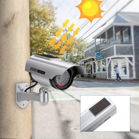 img 3 attached to 📷 AlfaView Solar Powered Bullet Dummy Fake Surveillance Camera for Outdoor/Indoor Security, with LED Flashing Light - Ideal for Home or Business Use