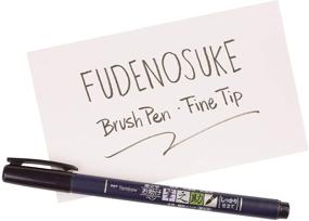 img 3 attached to Tombow Fudenosuke Hard Brush Pen Set (GCD-111) - Pack of 5 for Precise and Controlled Calligraphy