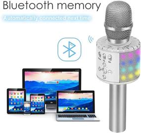 img 1 attached to Беспроводной Bluetooth микрофон для караоке BONAOK с управляемой светодиодной подсветкой.