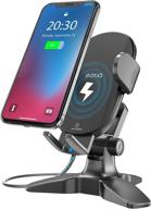 🔌 enhanced wireless phone charger stand: 7.5w/10w qi fast charging, 360° adjustable angle, height adjustable phone holder - compatible with iphone, samsung & more! logo