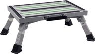 🚪 garfatolrv safety rv steps: adjustable height aluminum folding platform step with luminous tapes - glow in the dark, holds up to 1000 lbs logo