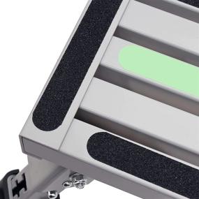 img 2 attached to 🚪 GarfatolRv Safety RV Steps: Adjustable Height Aluminum Folding Platform Step with Luminous Tapes - Glow in The Dark, Holds Up to 1000 lbs