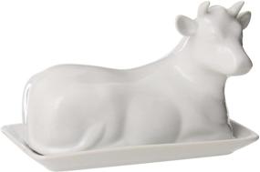 img 1 attached to 🐄 Ceramic Cow Butter Dish by Bijou