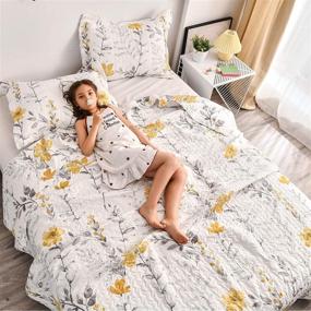 img 3 attached to 🌼 Vintage Yellow Floral Bedspread Set – Queen/Full Size Lightweight Reversible Garden Quilt Coverlet with 2 Pillow Shams