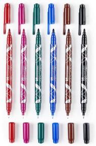 img 1 attached to 🌈 Erin Condren Colorful Dual-Tip Markers - Earth 6 Pack: Fine & Standard Tip for Drawing, Coloring, and Art - Ideal for Kids & Adults