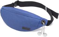 🎒 maxtop fanny pack for men women with headphone jack, 3-zipper pockets & adjustable straps - waist pack bag logo