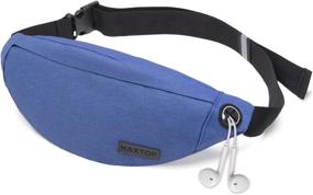 img 4 attached to 🎒 MAXTOP Fanny Pack for Men Women with Headphone Jack, 3-Zipper Pockets & Adjustable Straps - Waist Pack Bag