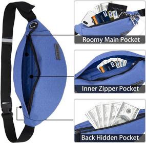 img 2 attached to 🎒 MAXTOP Fanny Pack for Men Women with Headphone Jack, 3-Zipper Pockets & Adjustable Straps - Waist Pack Bag