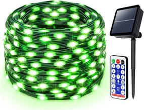 img 4 attached to JXLEDAYY Outdoor Christmas Lights: 500LEDs, 164ft, 8 Modes, Solar Powered, Remote Control, Waterproof Fairy String Lights for Home Patio Yard Trees Party Wedding Decor