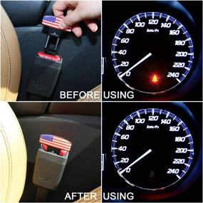 img 3 attached to MOCHENT Seat Belt Clip - 2 Pack Car Seat Belt Clip Alarm Stopper Silencer Auto Metal Seat Belt Buckle Insert Plug Universal For All Vehicles Cars (USA Flag)