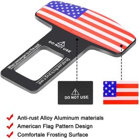img 2 attached to MOCHENT Seat Belt Clip - 2 Pack Car Seat Belt Clip Alarm Stopper Silencer Auto Metal Seat Belt Buckle Insert Plug Universal For All Vehicles Cars (USA Flag)