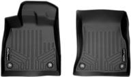 maxliner black floor mats set for 2018-2021 audi q5 / sq5 - 1st row liner logo