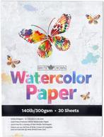 🎨 watercolor paper pad - 140lb/300gsm - bright white 30 sheets (9x12) cold press texture, acid free watercolor paper for all ages, wet and mixed media artists logo