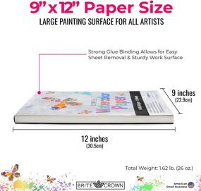 img 1 attached to 🎨 Watercolor Paper Pad - 140lb/300gsm - Bright White 30 Sheets (9x12) Cold Press Texture, Acid Free Watercolor Paper for All Ages, Wet and Mixed Media Artists