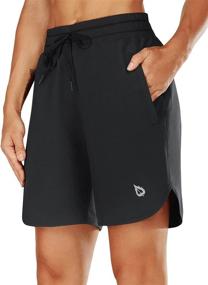 img 4 attached to 🏃 BALEAF Women's 7" Athletic Long Running Shorts: Zipper Pockets & Drawstring for Gym, Hiking & Sports Performance