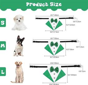 img 1 attached to St. Patrick's Day Dog Bandana Collar with Bow Tie: Irish Clover 🍀 Triangle Bibs Scarf for Dogs, Adjustable Formal Tuxedo Neckerchief - Pet Party Dress-up Costume