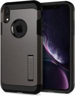 spigen tough armor [military grade] iphone xr case 6.1 inch - gunmetal - enhanced seo logo