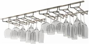 img 4 attached to Wallniture Pinot Wine Glass Holder: Under Cabinet Organization and Storage for Kitchen Decor - Set of 2 Oil Rubbed, 17 inches