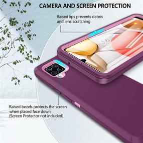 img 1 attached to 📱 Samsung Galaxy A42 5G Case - Hensinple Heavy Duty Defender Shockproof Dustproof Rugged Protective Bumper Cover Purple