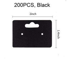 img 3 attached to 🖤 200 шт. Карточки для сережек с держателем для сережек, Карточки для демонстрации и презентации сережек, черные.