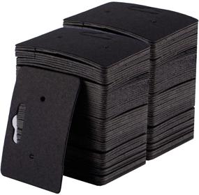 img 4 attached to 🖤 200 шт. Карточки для сережек с держателем для сережек, Карточки для демонстрации и презентации сережек, черные.