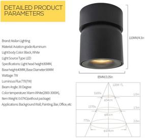 img 2 attached to Aisilan LED COB Adjustable Dimmable Ceiling Spotlight Directional Spot Light Surface Mounted 7W 3000K White Aluminum Spot Light for Cabinets, Galleries, Hallways, and Corridors MSD52W7W3KDim