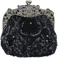 🌸 belsen women's vintage beaded sequin flower evening handbags: glamorous accessory for elegant evenings logo