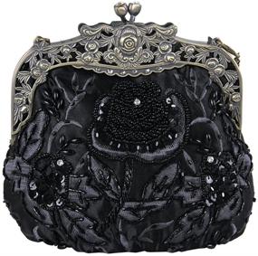img 4 attached to 🌸 Belsen Women's Vintage Beaded Sequin Flower Evening Handbags: Glamorous Accessory for Elegant Evenings