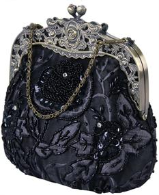 img 2 attached to 🌸 Belsen Women's Vintage Beaded Sequin Flower Evening Handbags: Glamorous Accessory for Elegant Evenings