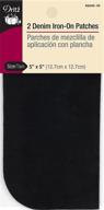 👖 dritz black denim iron-on patches, 5 x 5-inch, pack of 2 logo