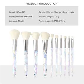 img 2 attached to 💚 Crystal Handle Makeup Brushes Set - Tenmon 10PCS Green Crystal Transparent Handle Kabuki Powder Foundation Concealer Eye Shadow Eyeliner Eyebrow Brushes (White)