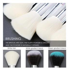 img 1 attached to 💚 Crystal Handle Makeup Brushes Set - Tenmon 10PCS Green Crystal Transparent Handle Kabuki Powder Foundation Concealer Eye Shadow Eyeliner Eyebrow Brushes (White)