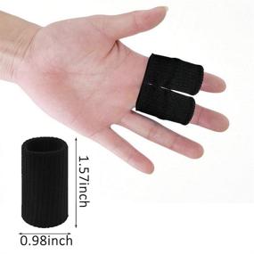 img 2 attached to 🖐️ 20 Pcs Finger Sleeves Protectors, Sport Finger Sleeves Thumb Brace Support Finger Brace Elastic Thumb Sleeves for Pain Relief, Arthritis & Trigger Finger (Black/Grey)