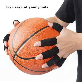 img 3 attached to 🖐️ 20 Pcs Finger Sleeves Protectors, Sport Finger Sleeves Thumb Brace Support Finger Brace Elastic Thumb Sleeves for Pain Relief, Arthritis & Trigger Finger (Black/Grey)