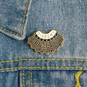 img 2 attached to 💜 BELLA-Bee I Dissent Pins: Add Some RBG Flair to Your Outfit with These Gold Pleated Brooches