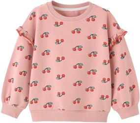 img 4 attached to 🌈 Rainbow Sweatshirt for Baby Girls, Long Sleeve Shirt 18 Months-6 Years