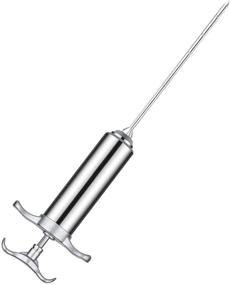 img 1 attached to 🔪 Professional Stainless Steel Meat Injector Kit for BBQ, Grilling, Smoking - 3 Needles, 2-oz Capacity, Marinade Seasoning Window, Barbecue Cooking Equipment